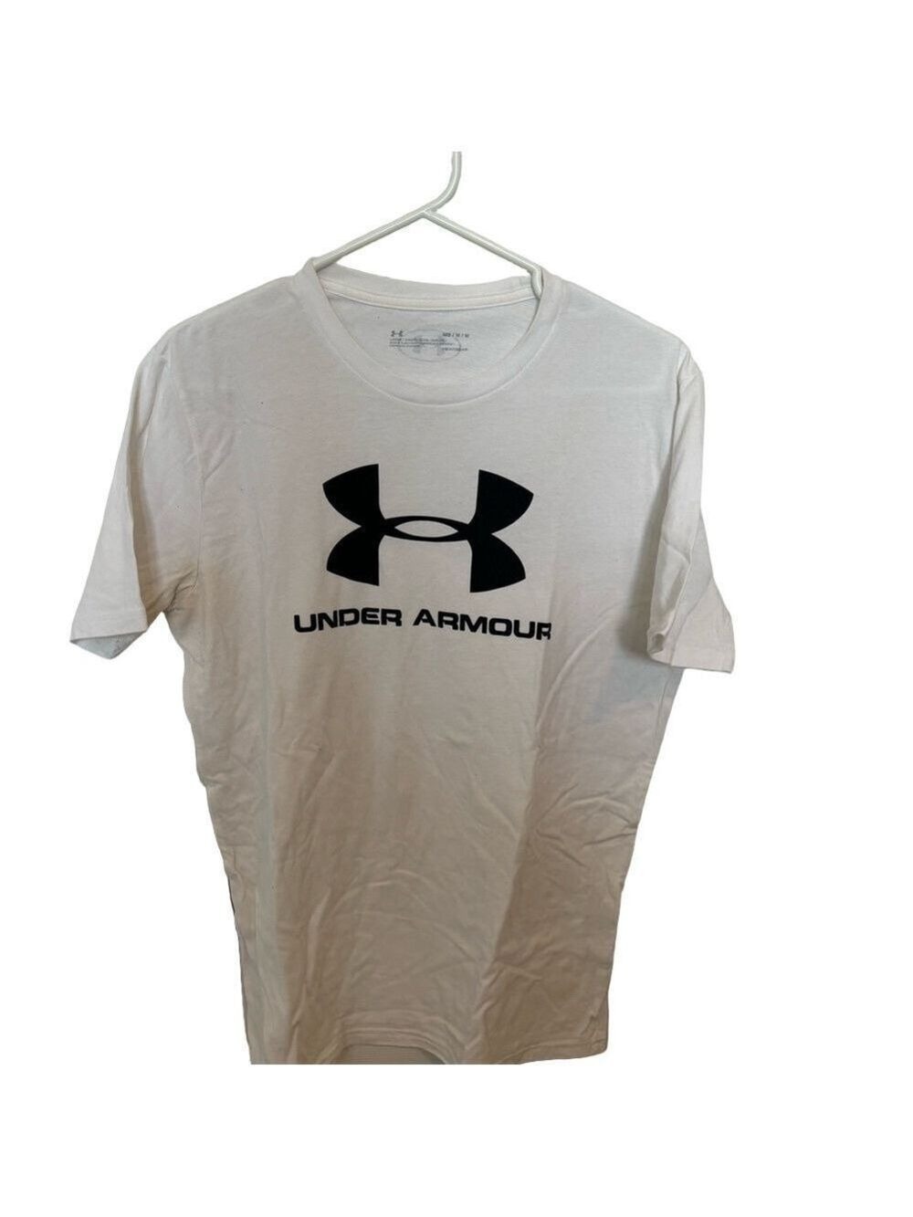 Under Armour White Tee Black Logo Short Sleeve